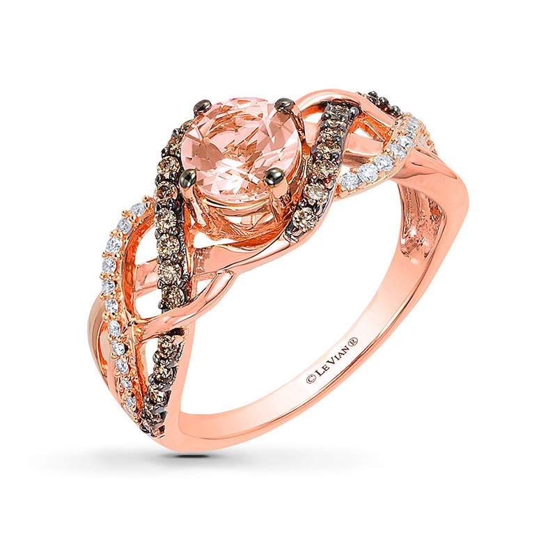 Main Image 1 of Le Vian Morganite Ring 1/3 ct tw Diamonds 14K Strawberry Gold