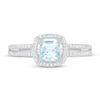 Thumbnail Image 2 of Aquamarine Ring 1/10 ct tw Diamonds 10K White Gold