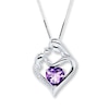 Thumbnail Image 0 of Necklace for Mom Amethyst & Diamond Sterling Silver