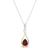 Thumbnail Image 0 of Garnet Necklace 1/20 ct tw Diamonds Sterling Silver/10K Gold