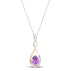 Amethyst Necklace 1/20 ct tw Diamonds Sterling Silver/10K Gold