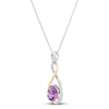 Thumbnail Image 2 of Amethyst Necklace 1/20 ct tw Diamonds Sterling Silver/10K Gold