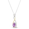 Thumbnail Image 1 of Amethyst Necklace 1/20 ct tw Diamonds Sterling Silver/10K Gold