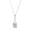 Thumbnail Image 2 of Aquamarine Necklace 1/20 cttw Diamonds Sterling Silver/10K Gold