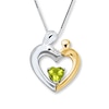 Thumbnail Image 1 of Mother & Child Necklace Peridot Sterling Silver/10K Gold