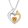 Thumbnail Image 1 of Mother/Child Necklace Citrine Sterling Silver/10K Gold