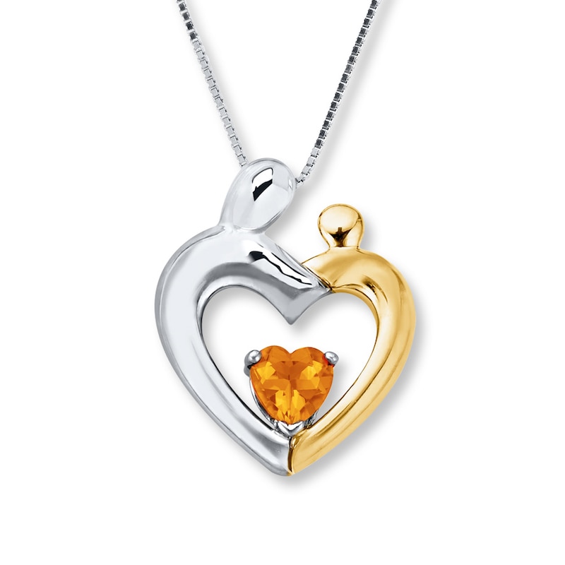 Main Image 1 of Mother/Child Necklace Citrine Sterling Silver/10K Gold