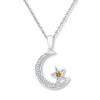 Thumbnail Image 1 of Star and Moon Necklace 1/20 ct tw Diamonds Sterling Silver
