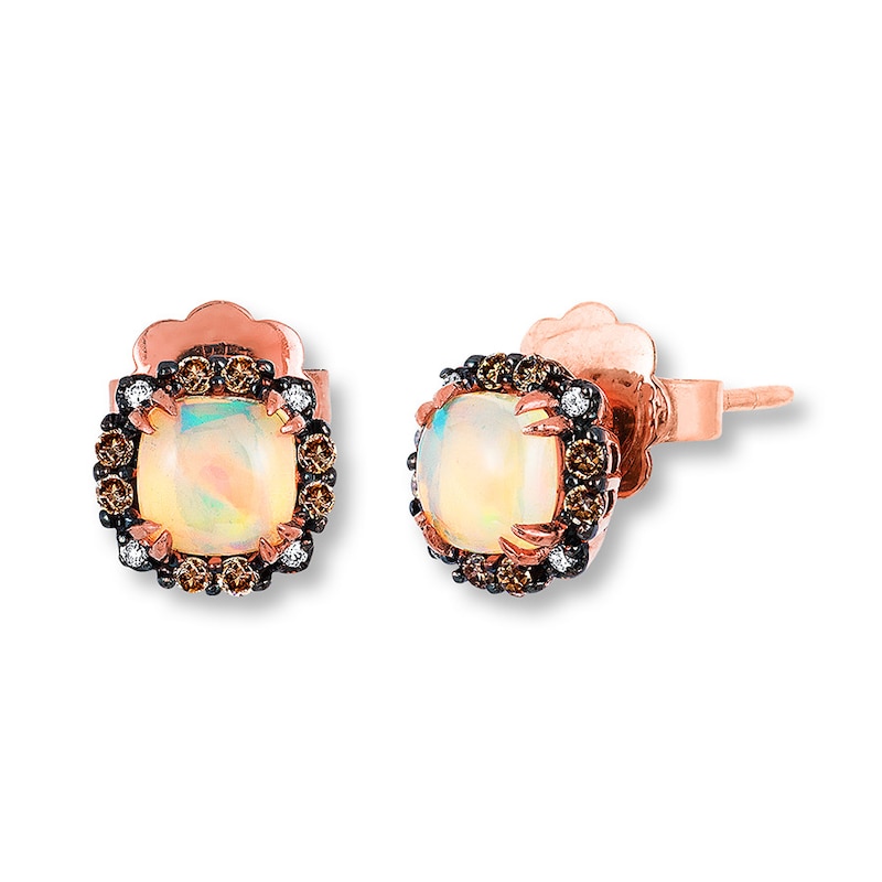Main Image 1 of Le Vian Opal Earrings 1/8 ct tw Diamonds 14K Strawberry Gold