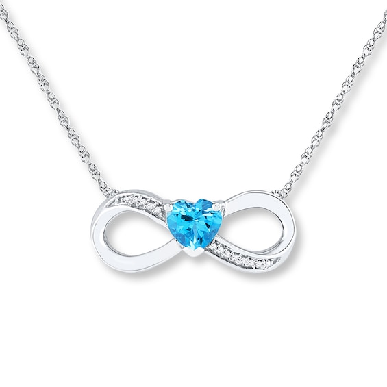 ANAZOZ I Love You to The Moon and Back Heart of The Ocean Blue Crytal Infinity Pendant Necklace 