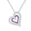 Thumbnail Image 1 of Amethyst Heart Necklace 1/6 ct tw Diamonds Sterling Silver