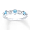 Thumbnail Image 0 of Blue Topaz Ring 1/15 ct tw Diamonds 10K White Gold