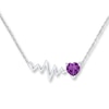 Thumbnail Image 0 of Heartbeat Necklace Amethyst Sterling Silver