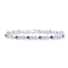 Thumbnail Image 0 of Amethyst Heart Bracelet Diamond Accents Sterling Silver