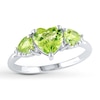 Thumbnail Image 0 of Peridot Heart Ring Diamond Accents Sterling Silver
