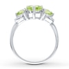 Thumbnail Image 2 of Peridot Heart Ring Diamond Accents Sterling Silver