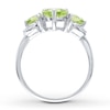 Thumbnail Image 1 of Peridot Heart Ring Diamond Accents Sterling Silver