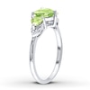 Thumbnail Image 3 of Peridot Heart Ring Diamond Accents Sterling Silver