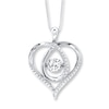 Thumbnail Image 0 of Unstoppable Love Necklace Lab-Created Sapphire Sterling Silver