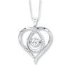 Thumbnail Image 1 of Unstoppable Love Necklace Lab-Created Sapphire Sterling Silver