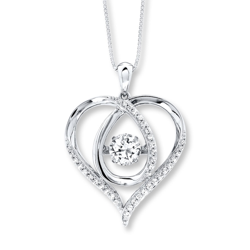 Main Image 1 of Unstoppable Love Necklace Lab-Created Sapphire Sterling Silver