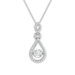 Lab-Created White Sapphire Necklace in Sterling Silver