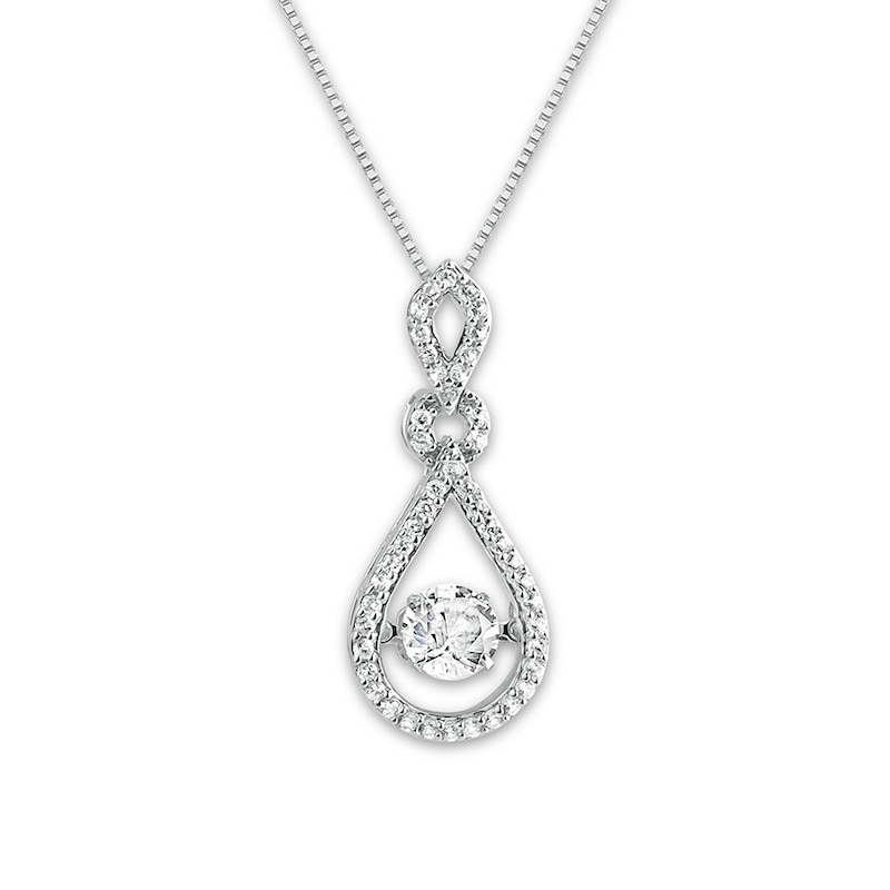 Main Image 1 of Lab-Created White Sapphire Necklace in Sterling Silver
