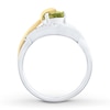 Thumbnail Image 1 of Peridot Ring White Topaz Sterling Silver &10K Yellow Gold