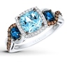 Thumbnail Image 1 of Le Vian Aquamarine Ring 1/4 ct tw Diamonds 14K Vanilla Gold