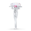 Thumbnail Image 3 of Lab-Created Opal Ring Lab-Created Sapphires Sterling Silver
