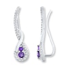Thumbnail Image 0 of Earring Climbers Amethysts/White Topaz Sterling Silver