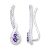 Thumbnail Image 1 of Earring Climbers Amethysts/White Topaz Sterling Silver