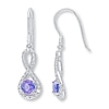 Thumbnail Image 1 of Tanzanite Infinity Earrings 1/10 ct tw Diamonds Sterling Silver