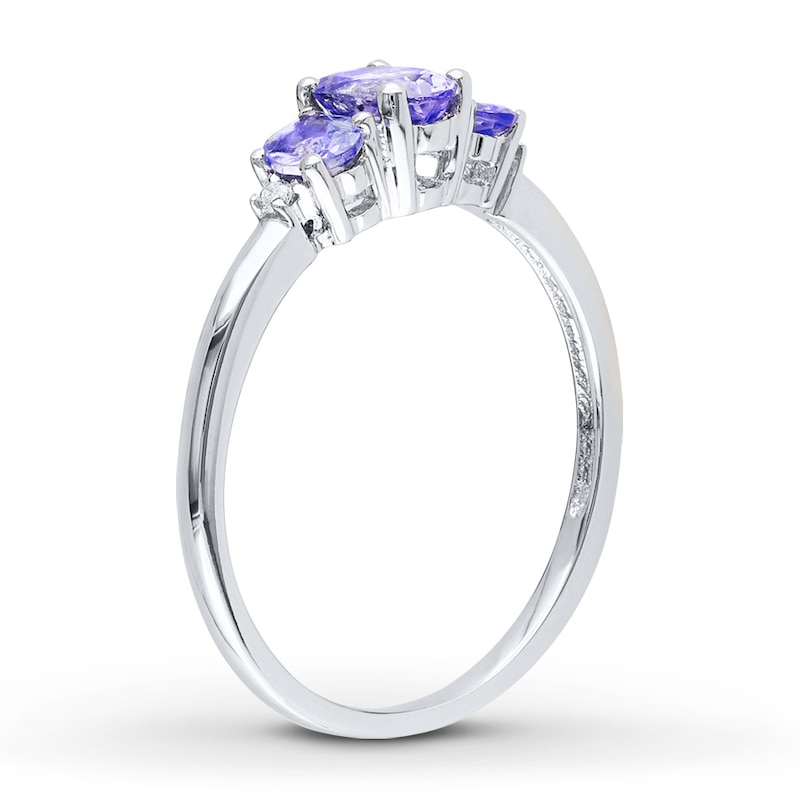 Tanzanite Ring Diamond Accents 10K White Gold