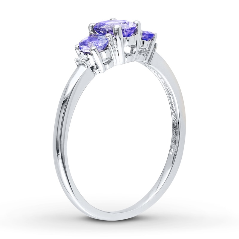 Main Image 2 of Tanzanite Ring Diamond Accents 10K White Gold