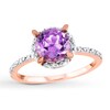 Thumbnail Image 1 of Amethyst Ring 1/20 ct tw Diamonds 10K Rose Gold