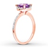 Thumbnail Image 1 of Amethyst Ring 1/20 ct tw Diamonds 10K Rose Gold
