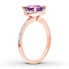 Thumbnail Image 2 of Amethyst Ring 1/20 ct tw Diamonds 10K Rose Gold