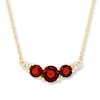 Thumbnail Image 0 of Garnet Necklace Diamond Accents 10K Yellow Gold