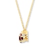 Thumbnail Image 2 of Garnet Necklace Diamond Accents 10K Yellow Gold