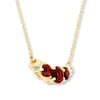 Thumbnail Image 2 of Garnet Necklace Diamond Accents 10K Yellow Gold