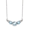 Thumbnail Image 1 of Aquamarine Necklace Diamond Accents 10K White Gold