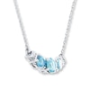 Thumbnail Image 3 of Aquamarine Necklace Diamond Accents 10K White Gold