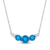 Thumbnail Image 0 of Blue Topaz Necklace Diamond Accents 10K White Gold