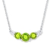 Thumbnail Image 1 of Peridot Necklace Diamond Accents 10K White Gold