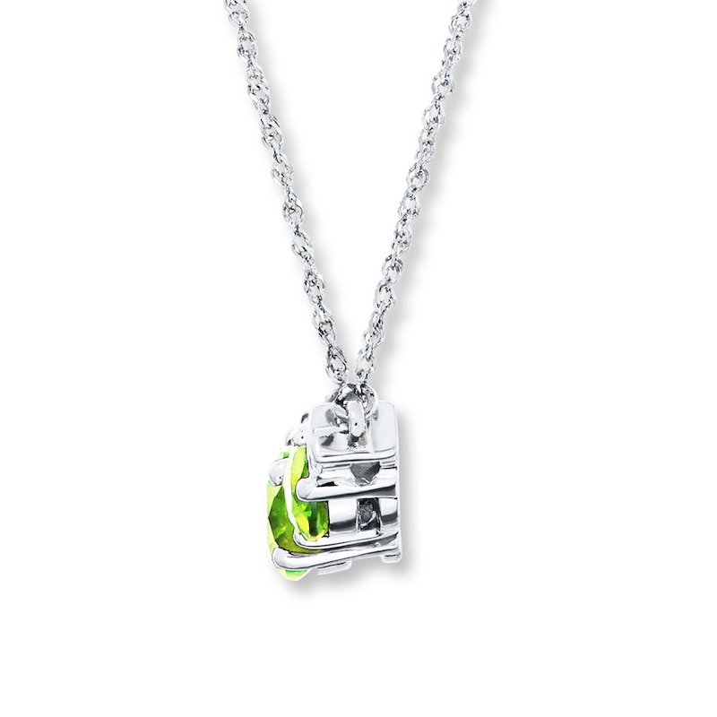 Main Image 2 of Peridot Necklace Diamond Accents 10K White Gold