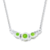 Thumbnail Image 3 of Peridot Necklace Diamond Accents 10K White Gold