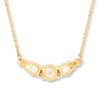 Thumbnail Image 4 of Lab-Created Opal Necklace Diamond Accents 10K Yellow Gold