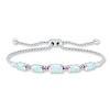 Thumbnail Image 1 of Bolo Bracelet Lab-Created Opal & Sapphire Sterling Silver