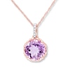 Thumbnail Image 0 of Amethyst Necklace Diamond Accents 10K Rose Gold